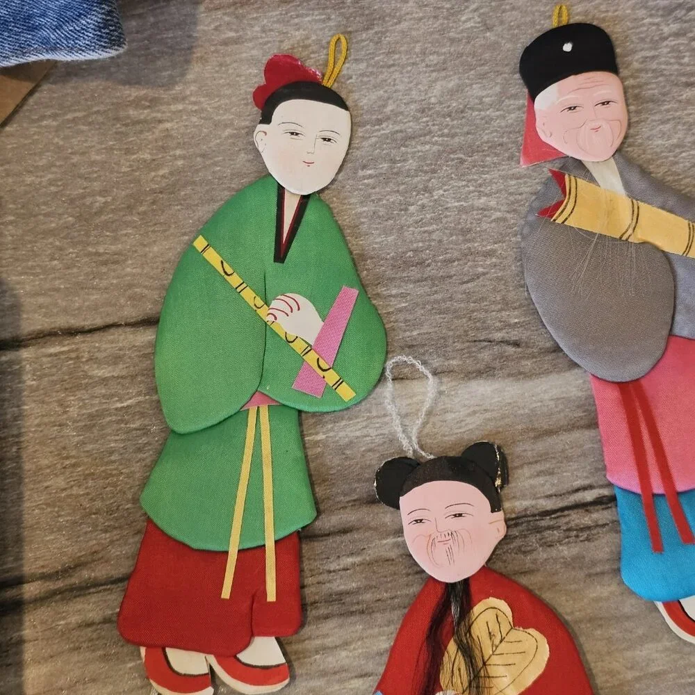 VTG Lot 6‎ Silk Immortals Of Eternity Chinese Mythology Paper Doll Ornaments